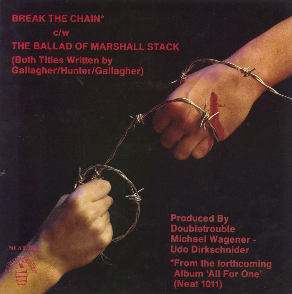 Raven Break The Chain UK 7" vinyl single (7 inch record / 45)