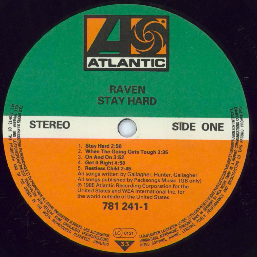 Raven Stay Hard - Shrink German vinyl LP album (LP record) RAVLPST812742