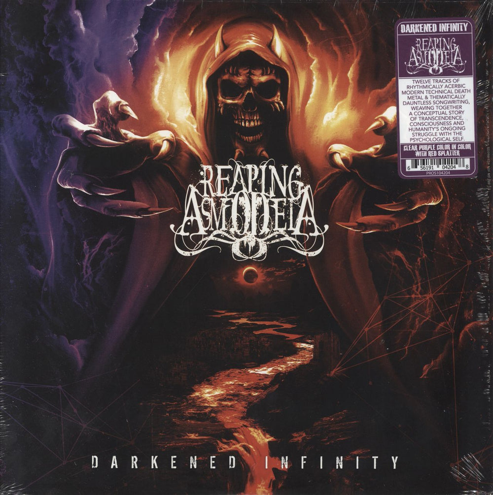 Reaping Asmodeia Darkened Infinity - Clear With Purple And Red Splatter Vinyl - Sealed US vinyl LP album (LP record) PROS104204