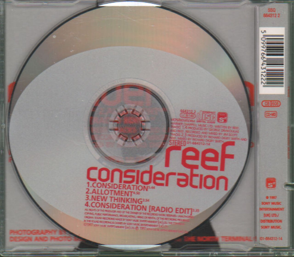 Reef Consideration UK CD single (CD5 / 5") EEFC5CO84173