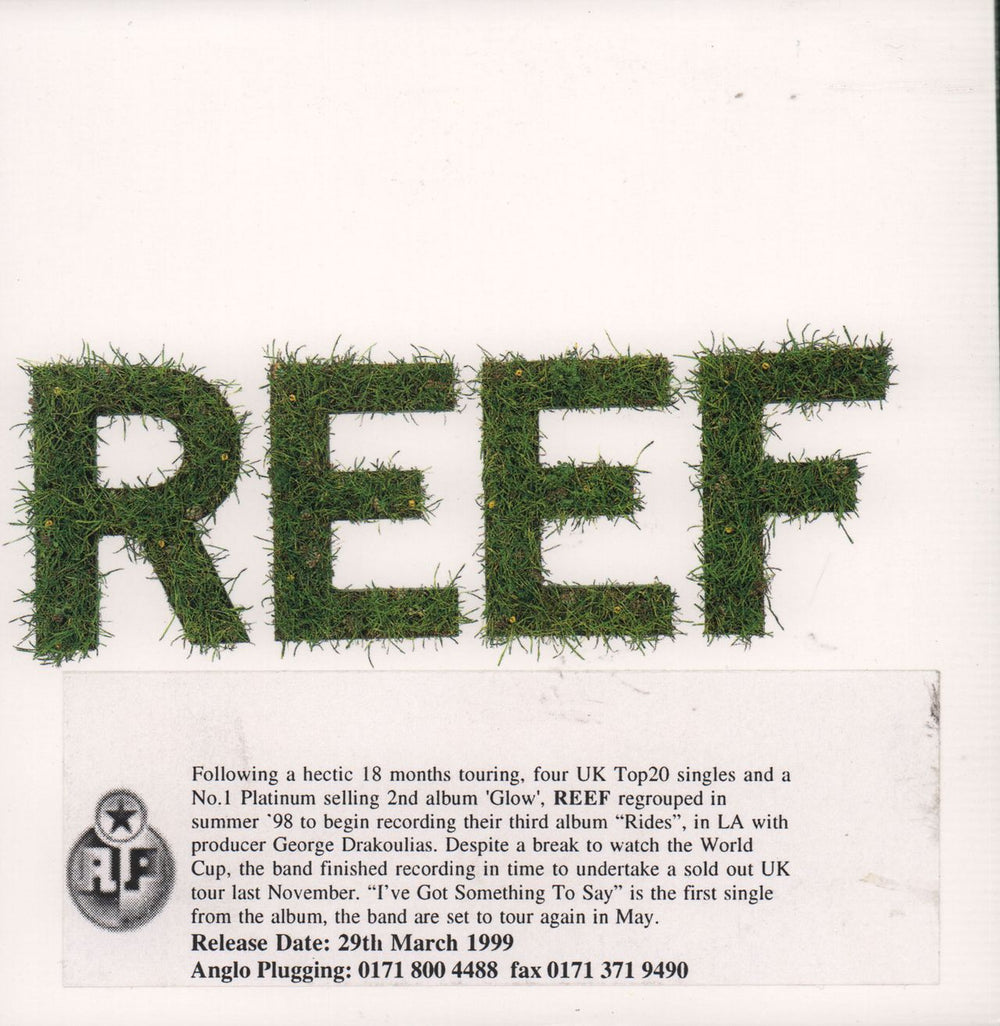Reef I've Got Something To Say UK Promo CD single (CD5 / 5") XPCD2320