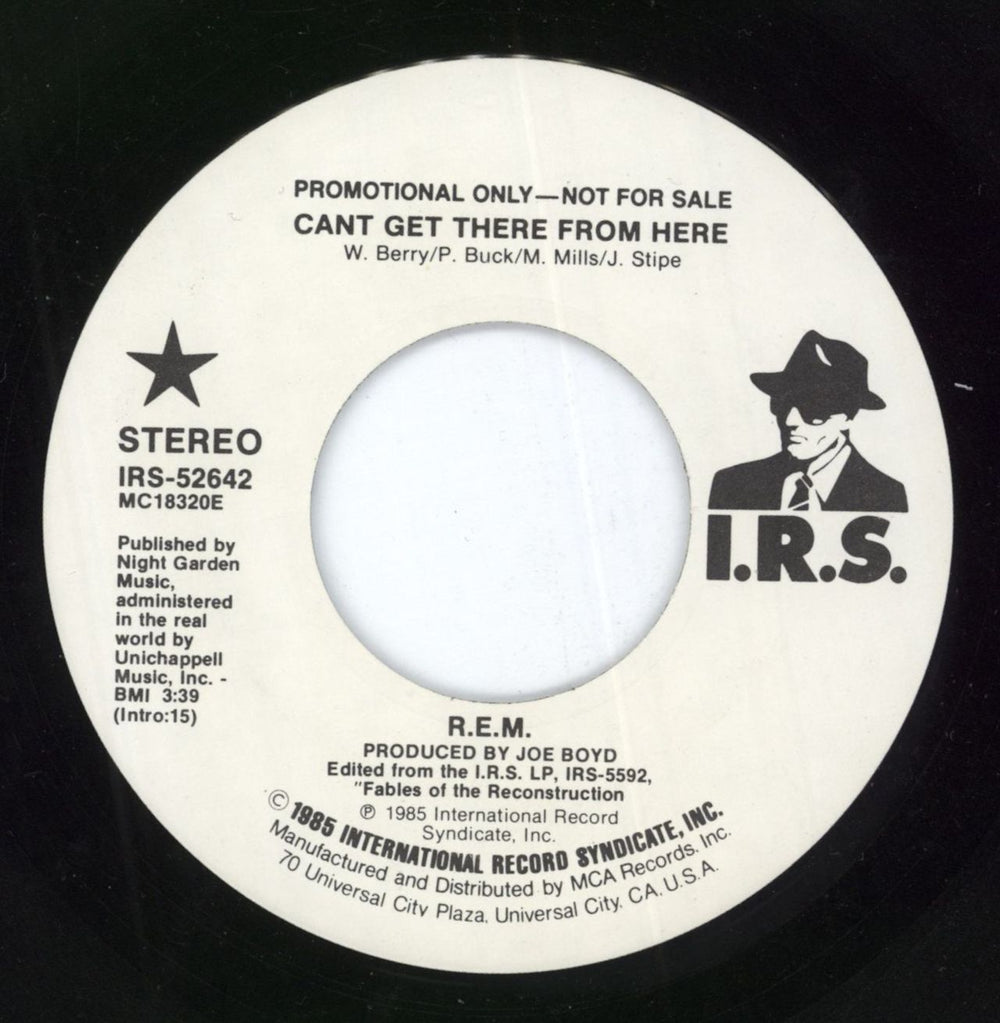 REM Can't Get There From Here US Promo 7" vinyl single (7 inch record / 45) REM07CA69465