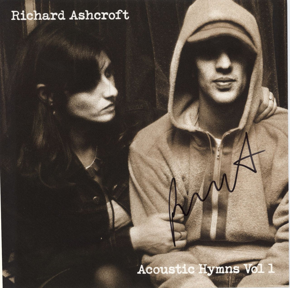 Richard Ashcroft Acoustic Hymns Vol 1 - Yellow Vinyl - Sealed + Autographed Print UK 2-LP vinyl record set (Double LP Album) CFT2LAC786947