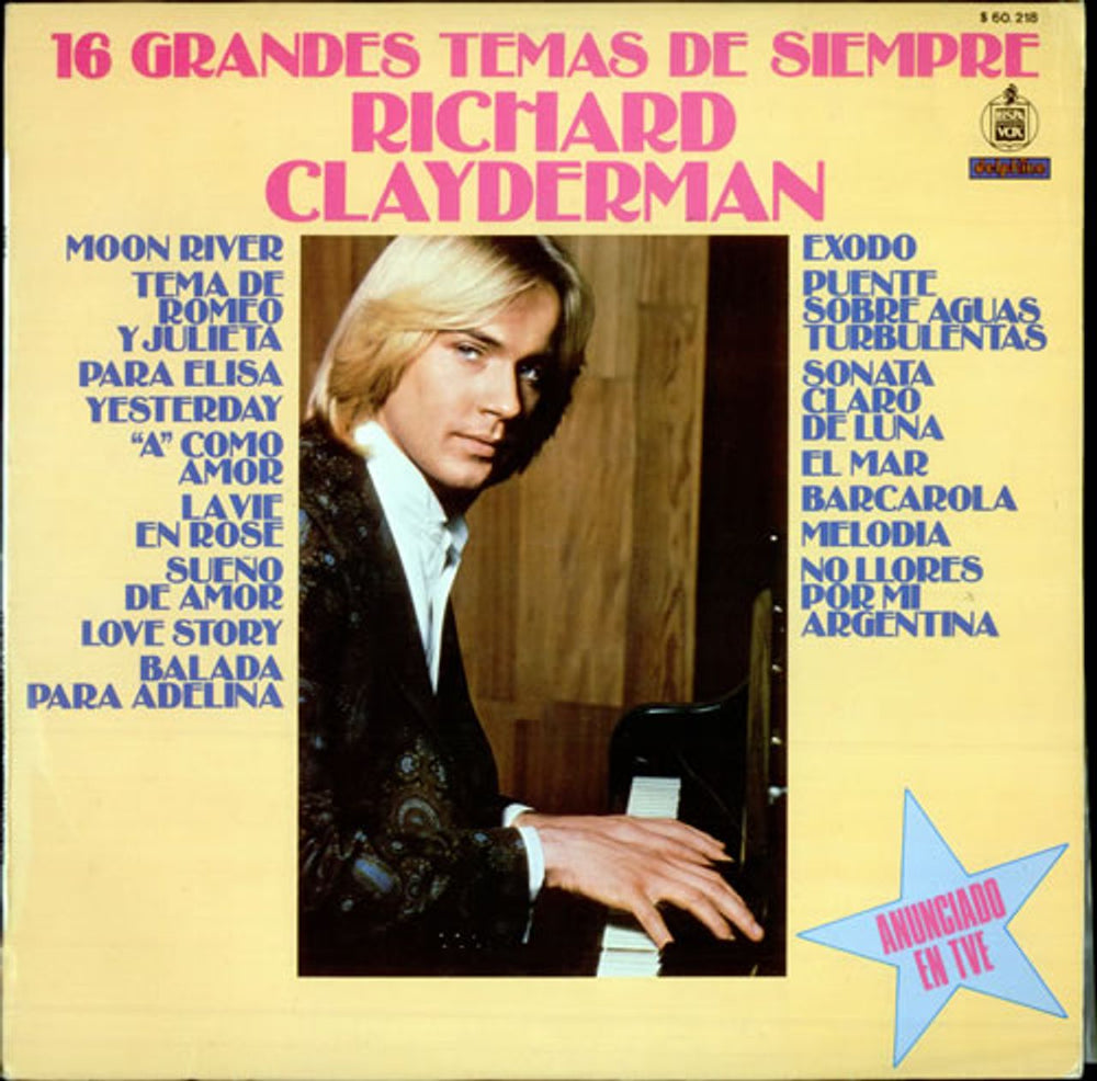 Richard Clayderman 16 Grandes Temas De Siempre Spanish vinyl LP album (LP record) S60.218