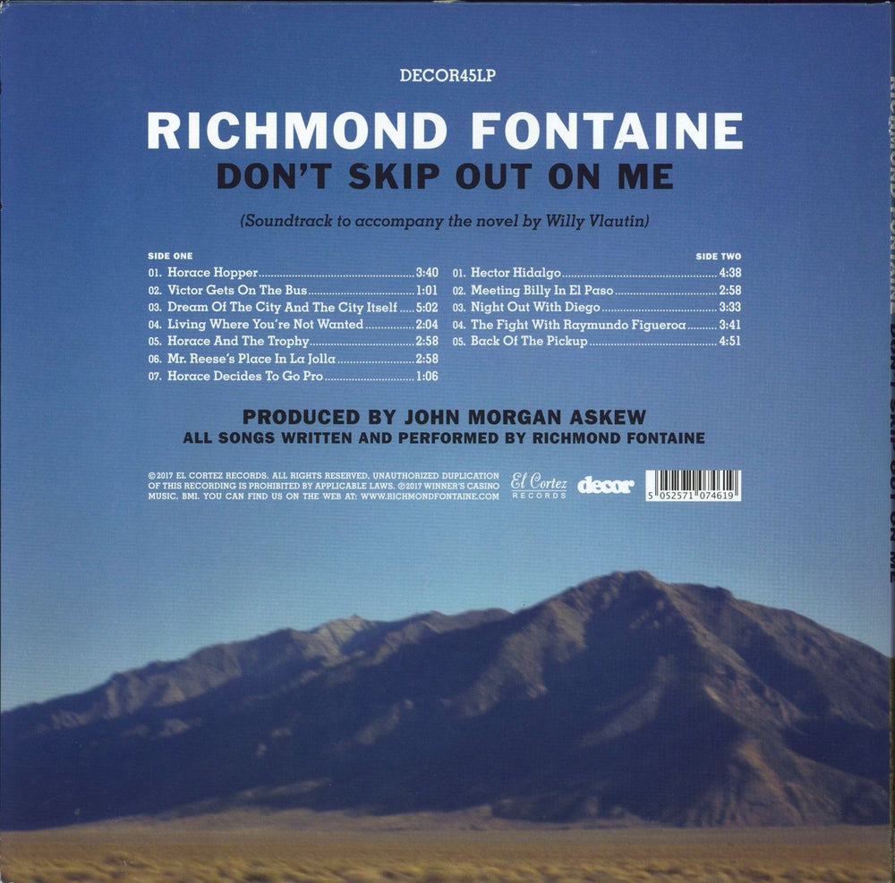 Richmond Fontaine Don't Skip Out On Me UK vinyl LP album (LP record) 5052571074619