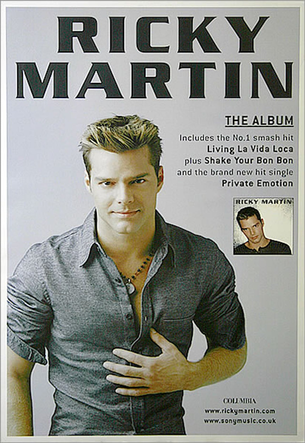 Ricky Martin Ricky Martin UK Promo poster INSTORE POSTER