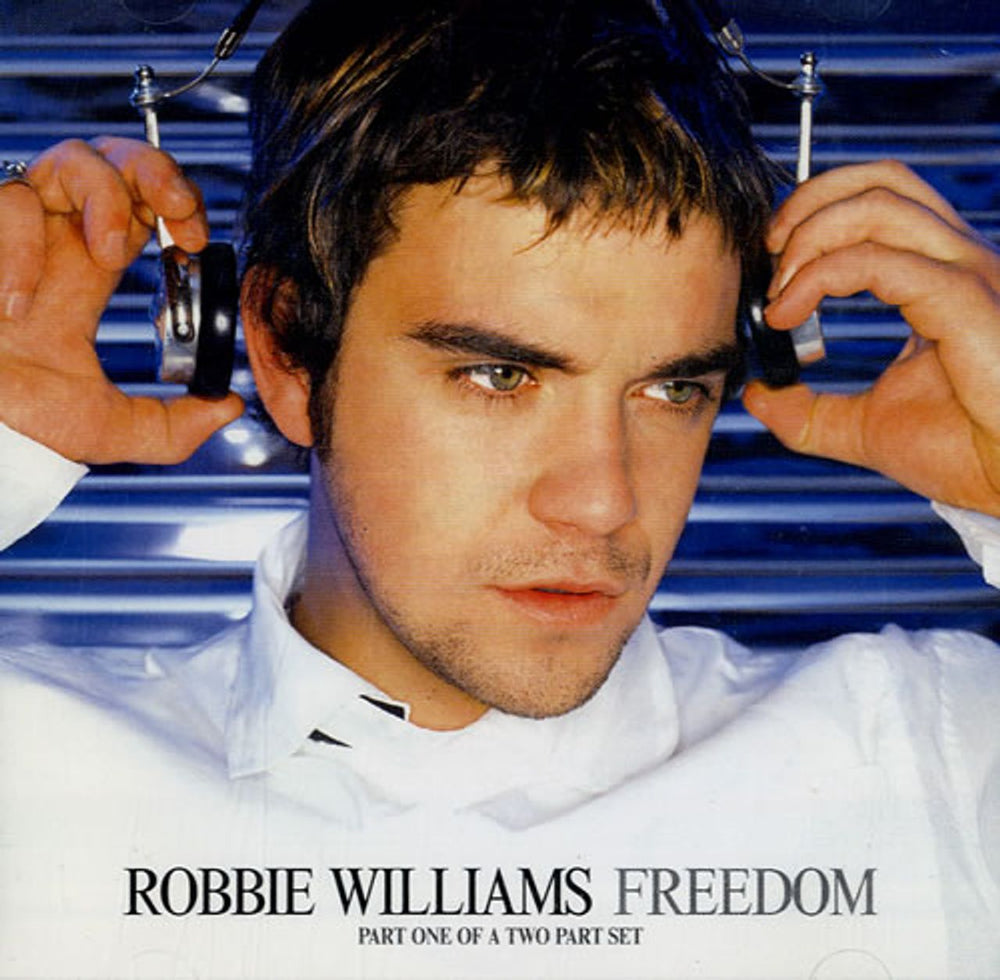 Robbie Williams Freedom + postcards UK 2-CD single set (Double CD single) CD/SFREE1