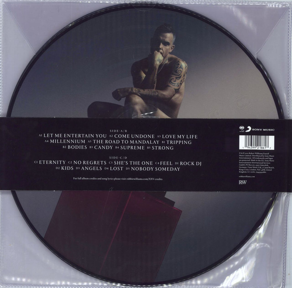 Robbie Williams XXV - Picture Disc UK picture disc LP (vinyl picture disc album) 194399218617