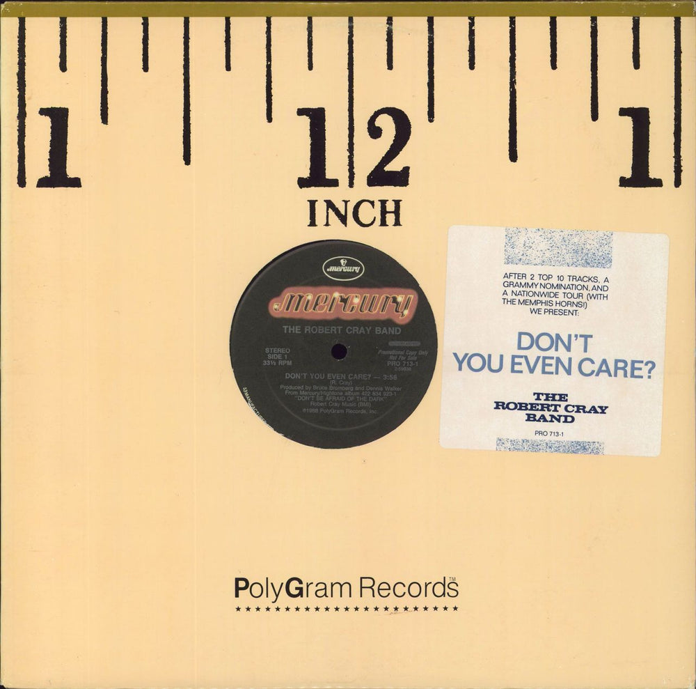 Robert Cray Don't You Even Care? US Promo 12" vinyl single (12 inch record / Maxi-single) PRO713-1