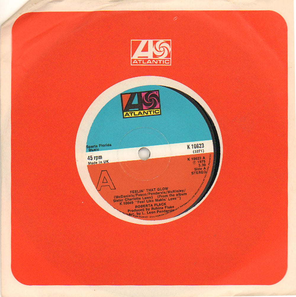 Roberta Flack Feelin' that Glow UK 7" vinyl single (7 inch record / 45) K10623