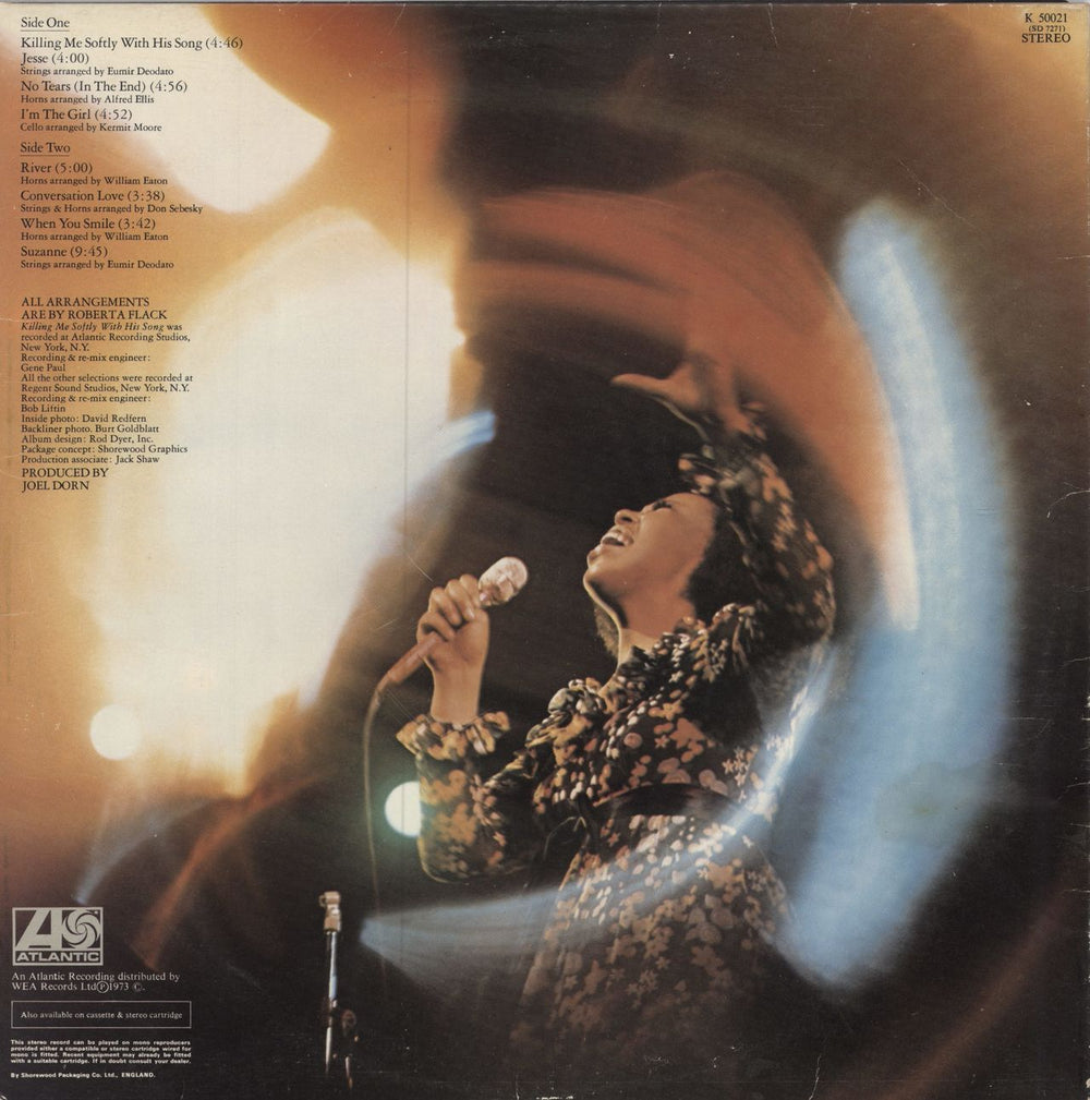 Roberta Flack Killing Me Softly - 1st - Contract Press UK vinyl LP album (LP record)