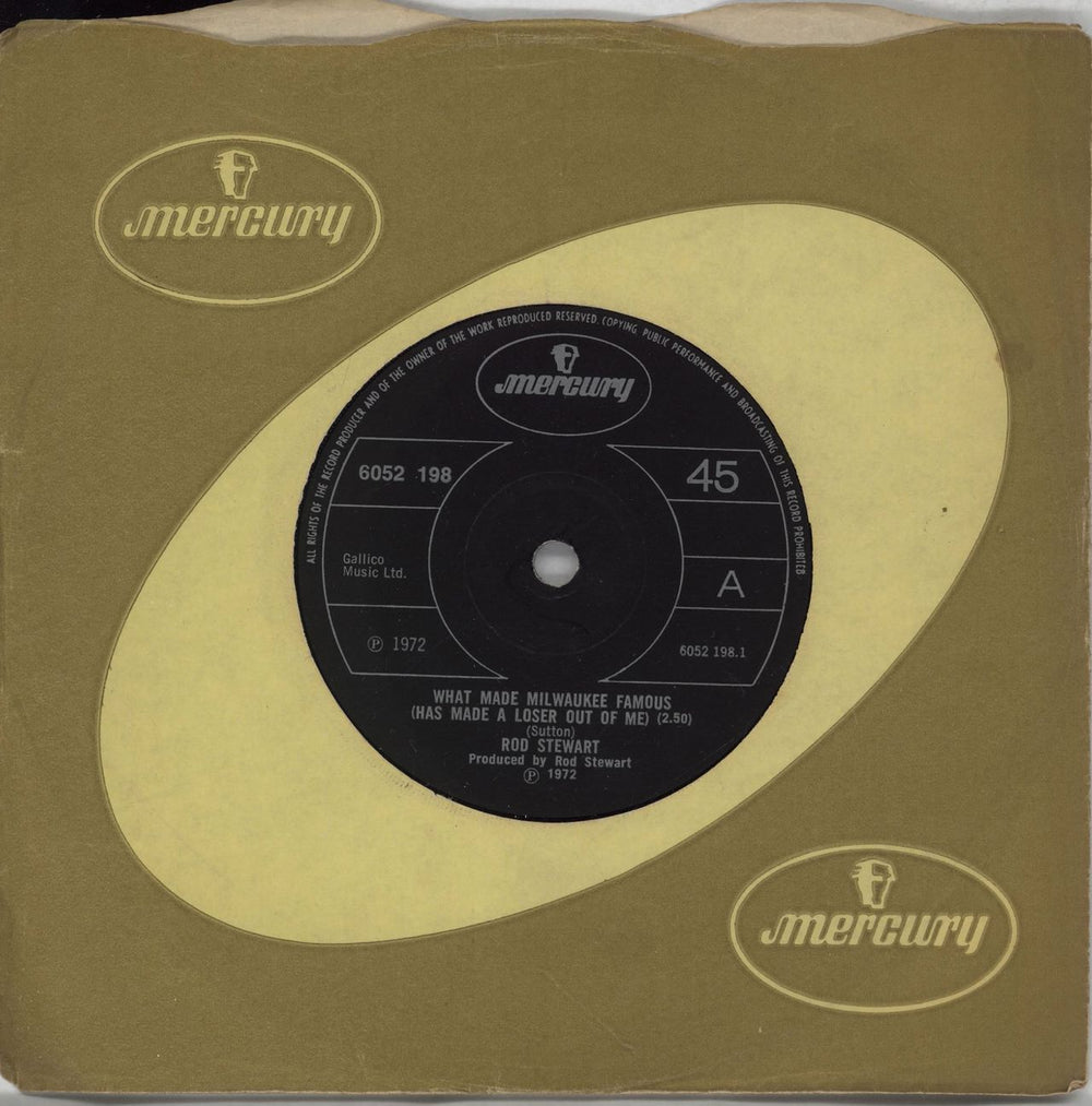 Rod Stewart What Made Milwaukee Famous (Has Made A Loser Out Of Me) / Angel UK 7" vinyl single (7 inch record / 45) 6052198