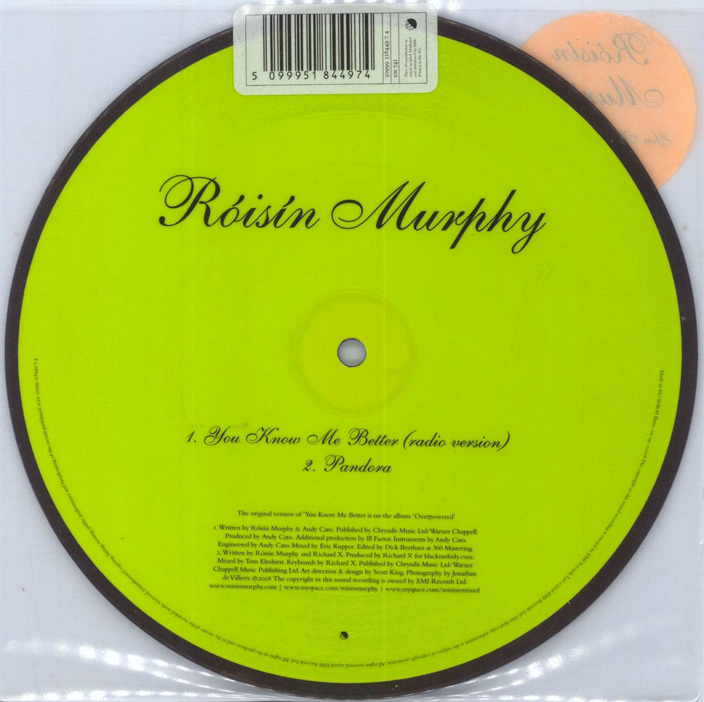 Roisin Murphy You Know Me Better UK 7" vinyl picture disc (7 inch picture disc single) 5099951844974