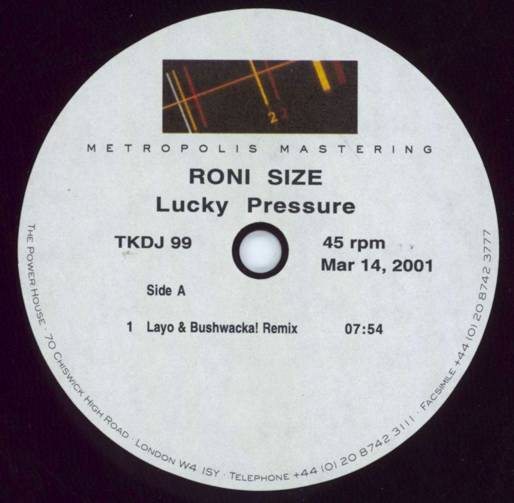 Roni Size Reprazent Lucky Pressure UK acetate TKDJ99