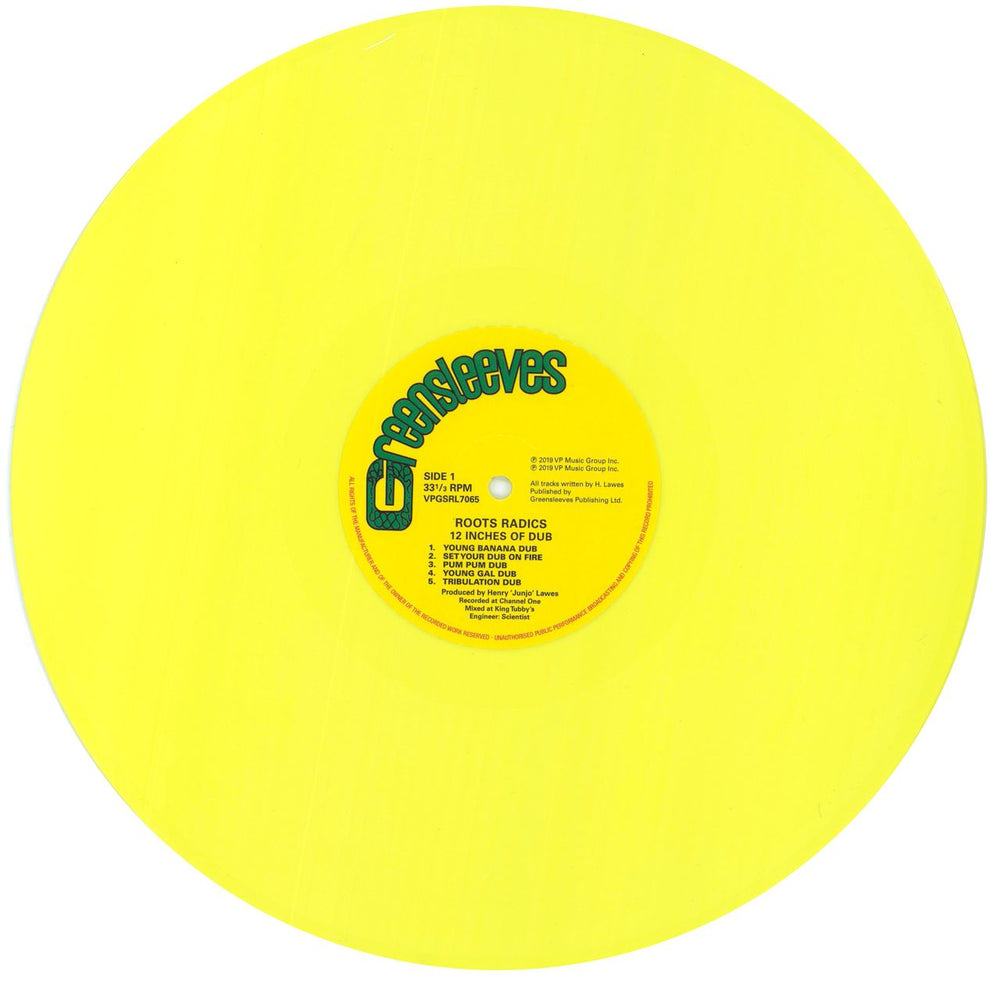 Roots Radics 12 Inches Of Dub - RSD19 - Yellow Vinyl US vinyl LP album (LP record) R1QLPIN802363