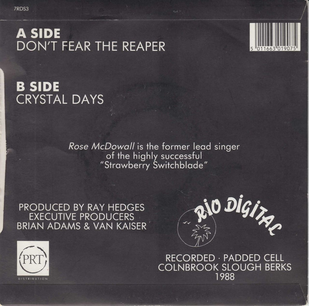 Rose McDowall Don't Fear The Reaper UK 7" vinyl single (7 inch record / 45) 5011663019075