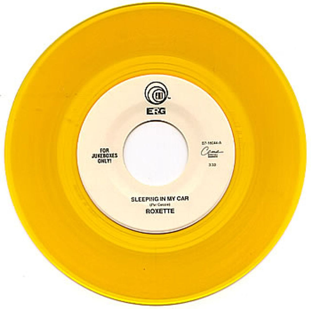 Roxette Sleeping In My Car - Yellow Vinyl US Promo 7" vinyl single (7 inch record / 45) S7-18044