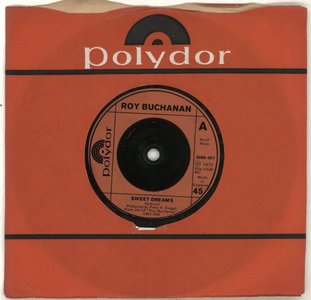 Roy Buchanan Sweet Dreams - Injection UK 7" vinyl single (7 inch record / 45) 2066-307