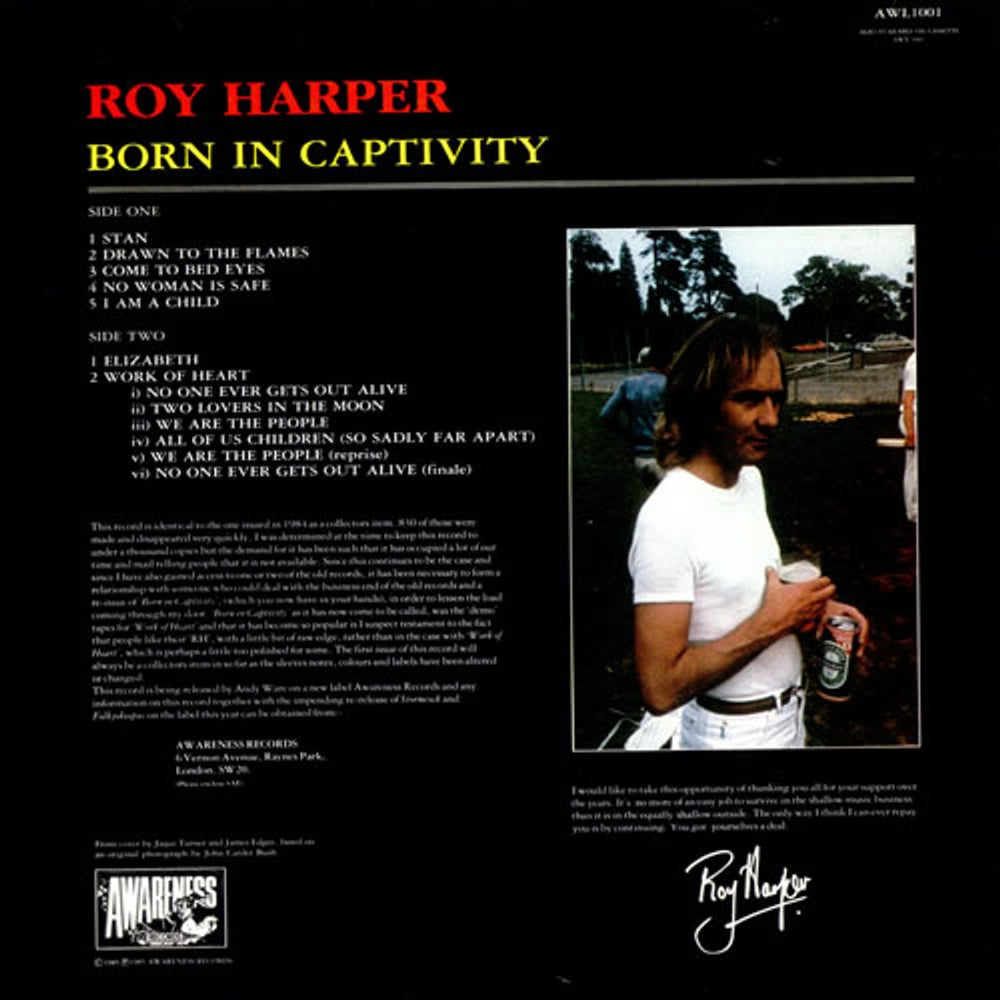 Roy Harper Born In Captivity UK vinyl LP album (LP record) ROYLPBO518571
