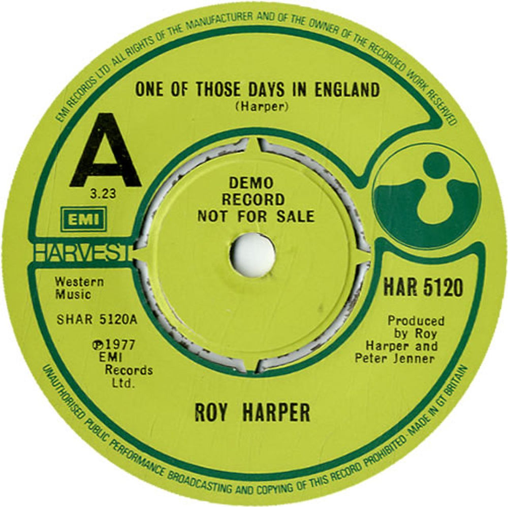 Roy Harper One Of Those Days In England - P/S UK Promo 7" vinyl single (7 inch record / 45) ROY07ON115297