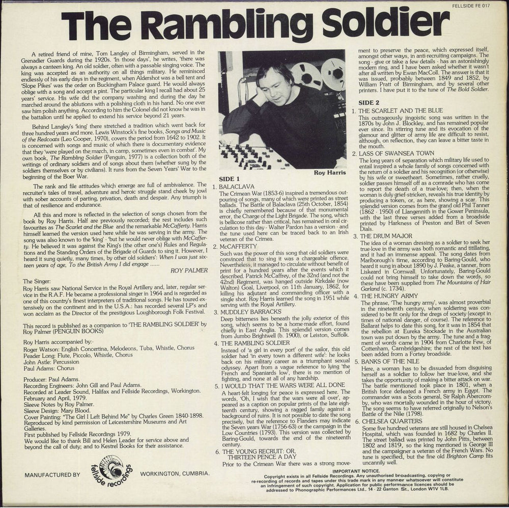 Roy Harris The Rambling Soldier UK vinyl LP album (LP record)