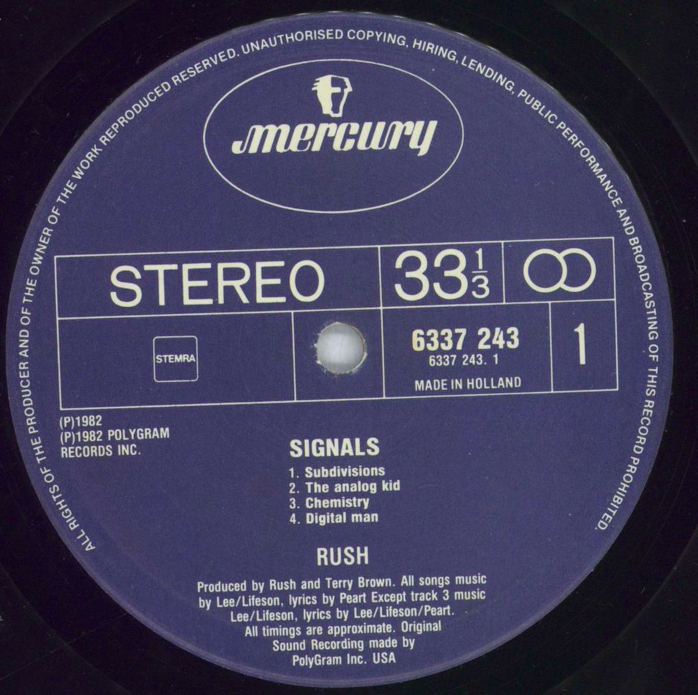 Rush Signals - EX Dutch vinyl LP album (LP record) RUSLPSI827914