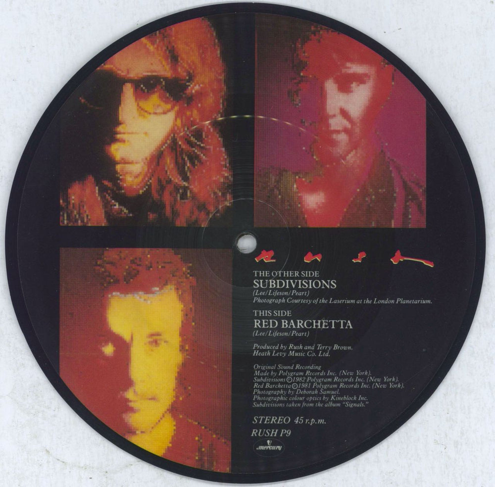 Rush Subdivisions UK 7" vinyl picture disc (7 inch picture disc single)