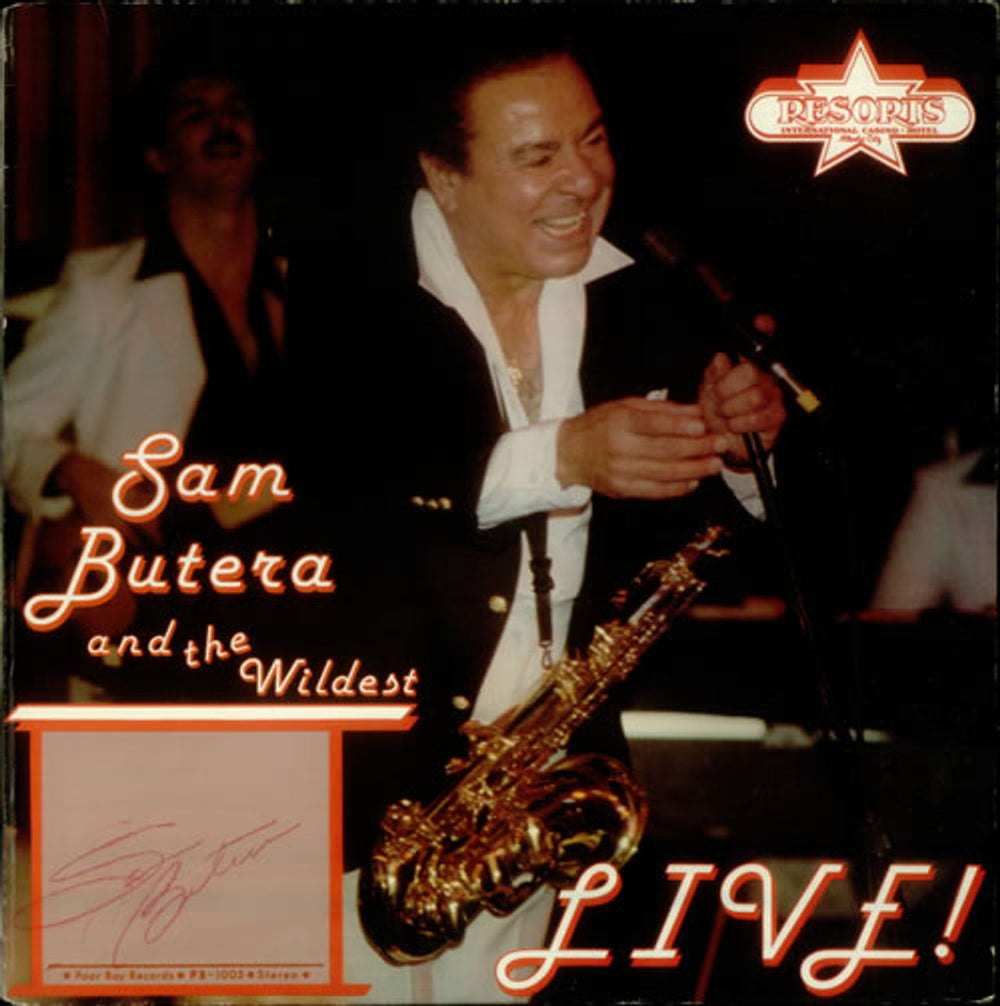 Sam Butera Live! - Autographed US vinyl LP album (LP record) PB-1005