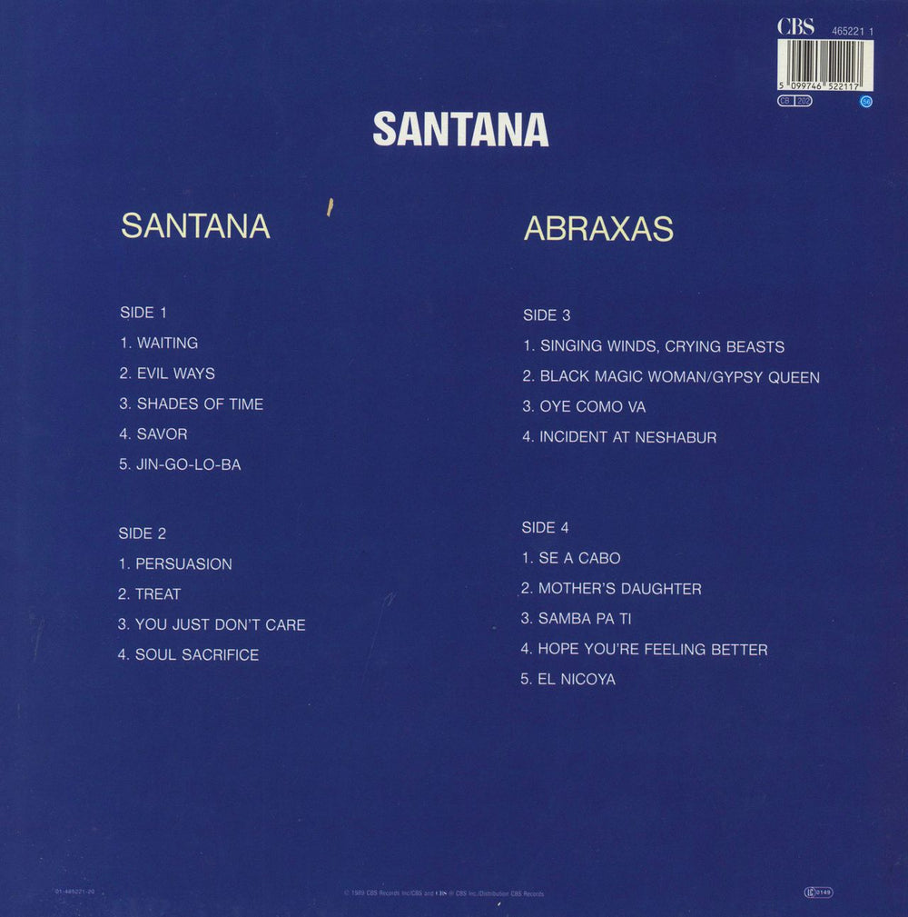 Santana Santana + Abraxas Spanish 2-LP vinyl record set (Double LP Album) 5099746522117