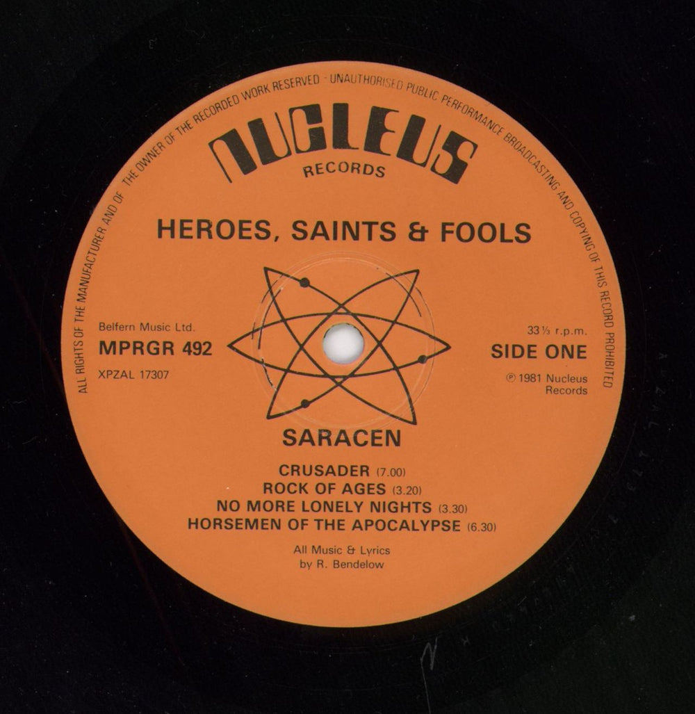 Saracen Heroes, Saints & Fools - EX UK vinyl LP album (LP record)