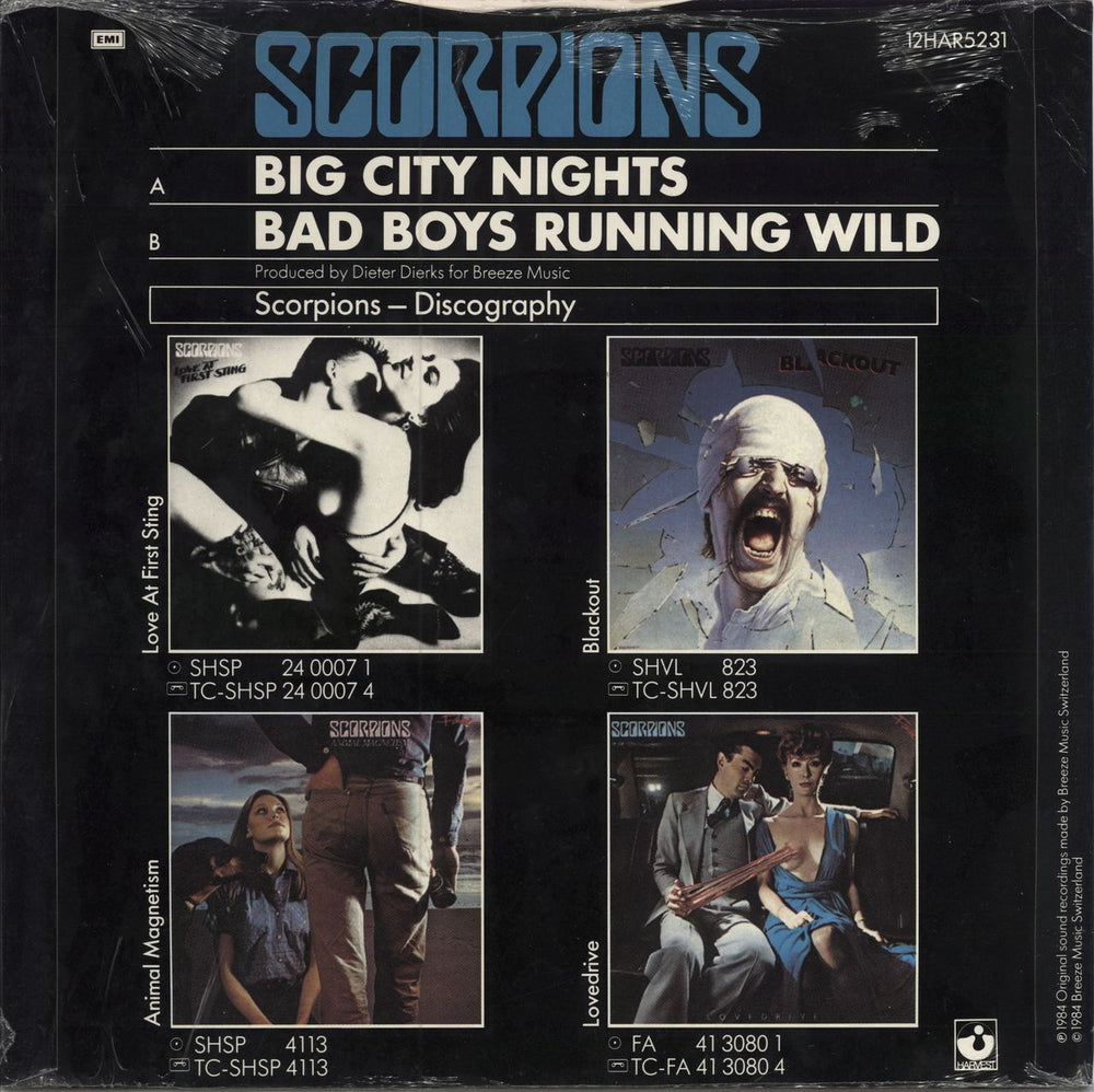 Scorpions Big City Nights + shrink UK 12" vinyl single (12 inch record / Maxi-single)