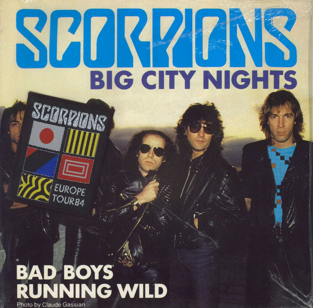 Scorpions Big City Nights + Tour Patch - shrink UK 12" vinyl single (12 inch record / Maxi-single) 12HAR5231