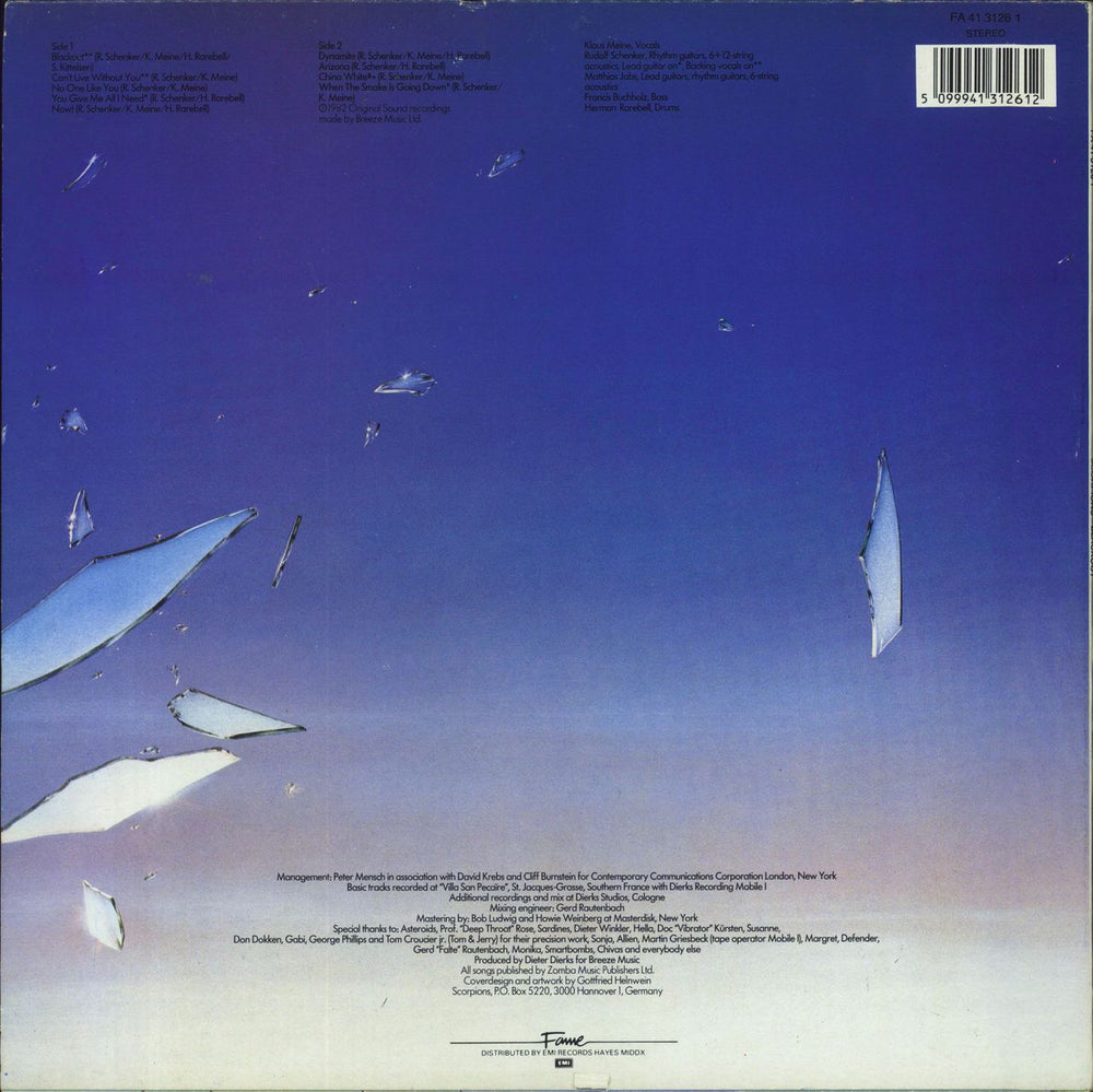 Scorpions Blackout UK vinyl LP album (LP record) 5099941312612