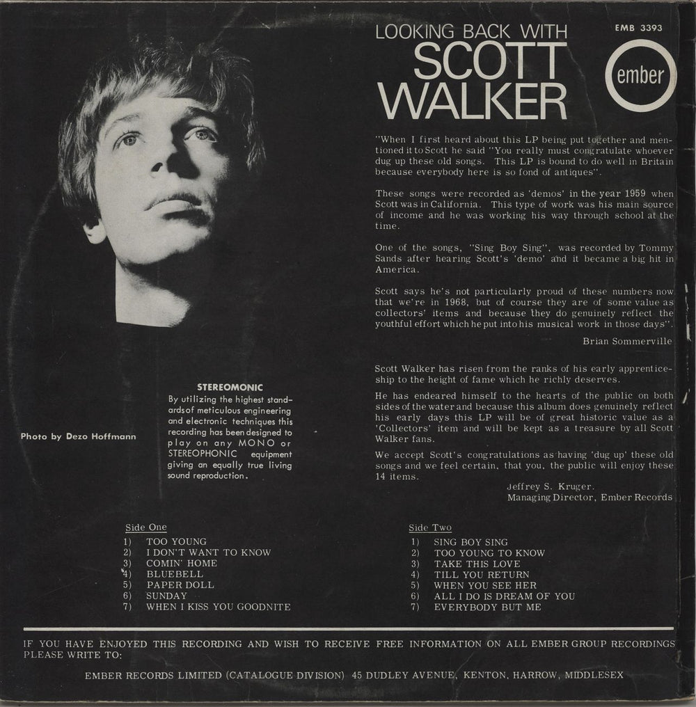 Scott Walker Looking Back With UK vinyl LP album (LP record)