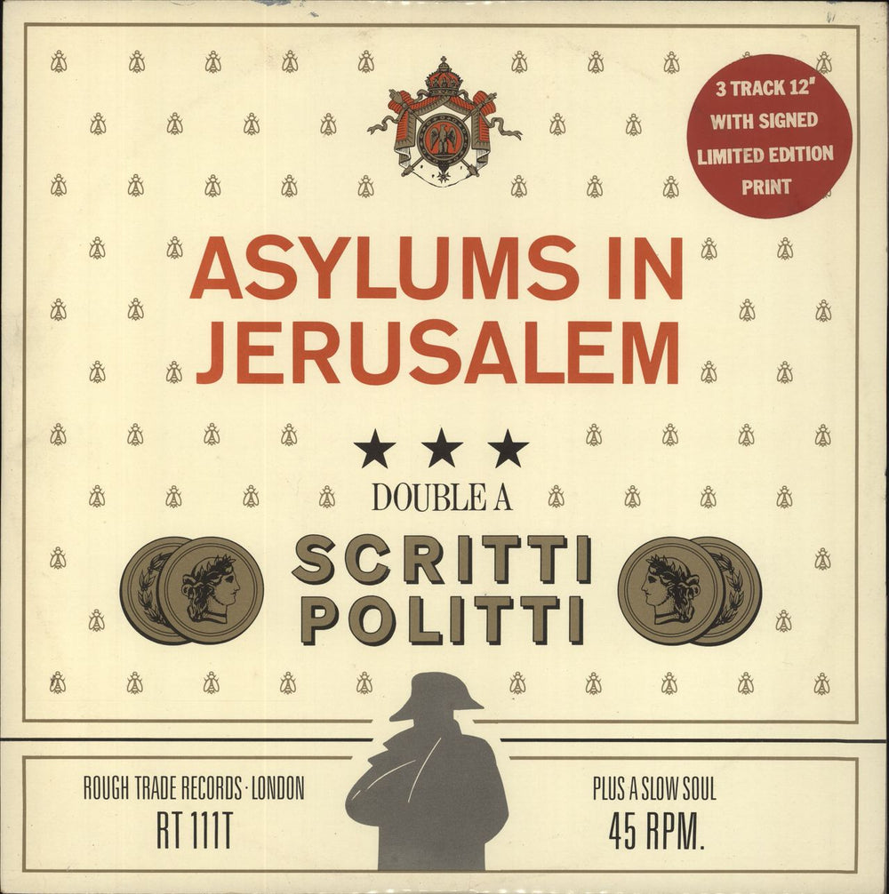 Scritti Politti Asylums In Jerusalem + Print [Jinks] UK 12" vinyl single (12 inch record / Maxi-single) RT111T