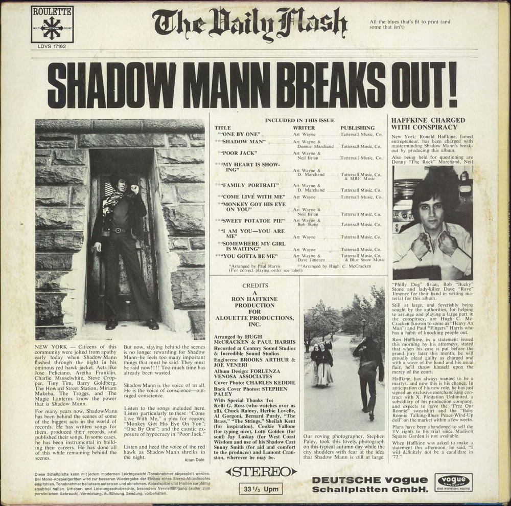 Shadow Mann Come Live With Me German vinyl LP album (LP record)