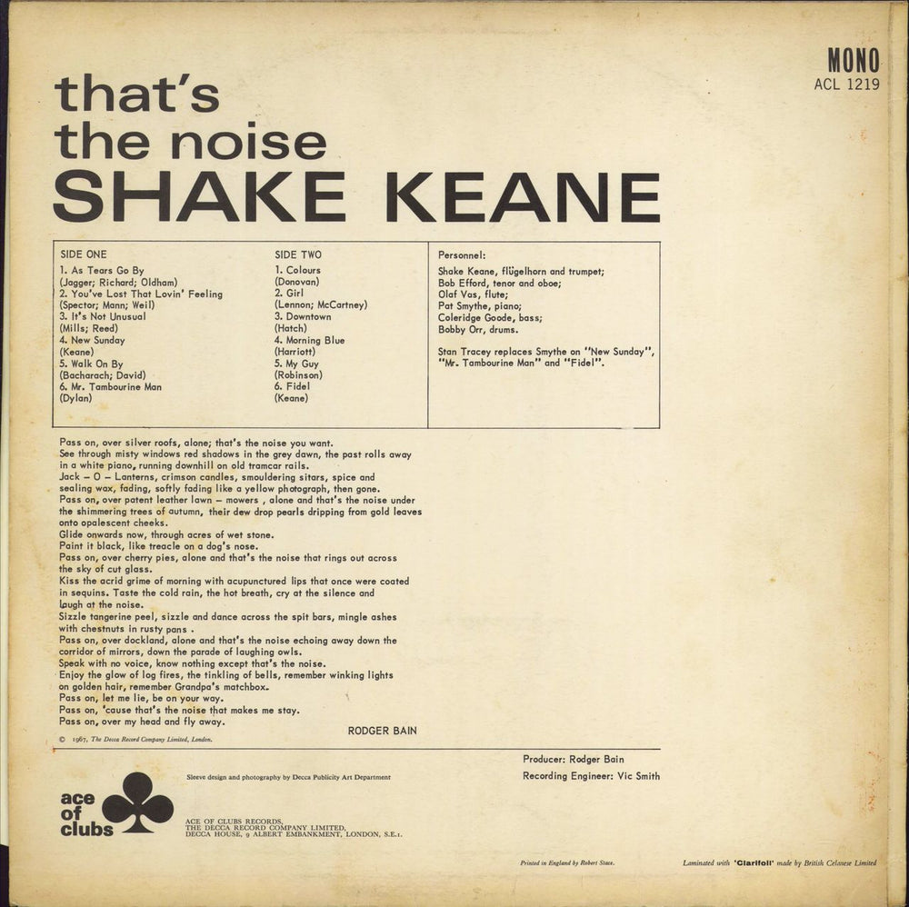 Shake Keane That's The Noise UK vinyl LP album (LP record)