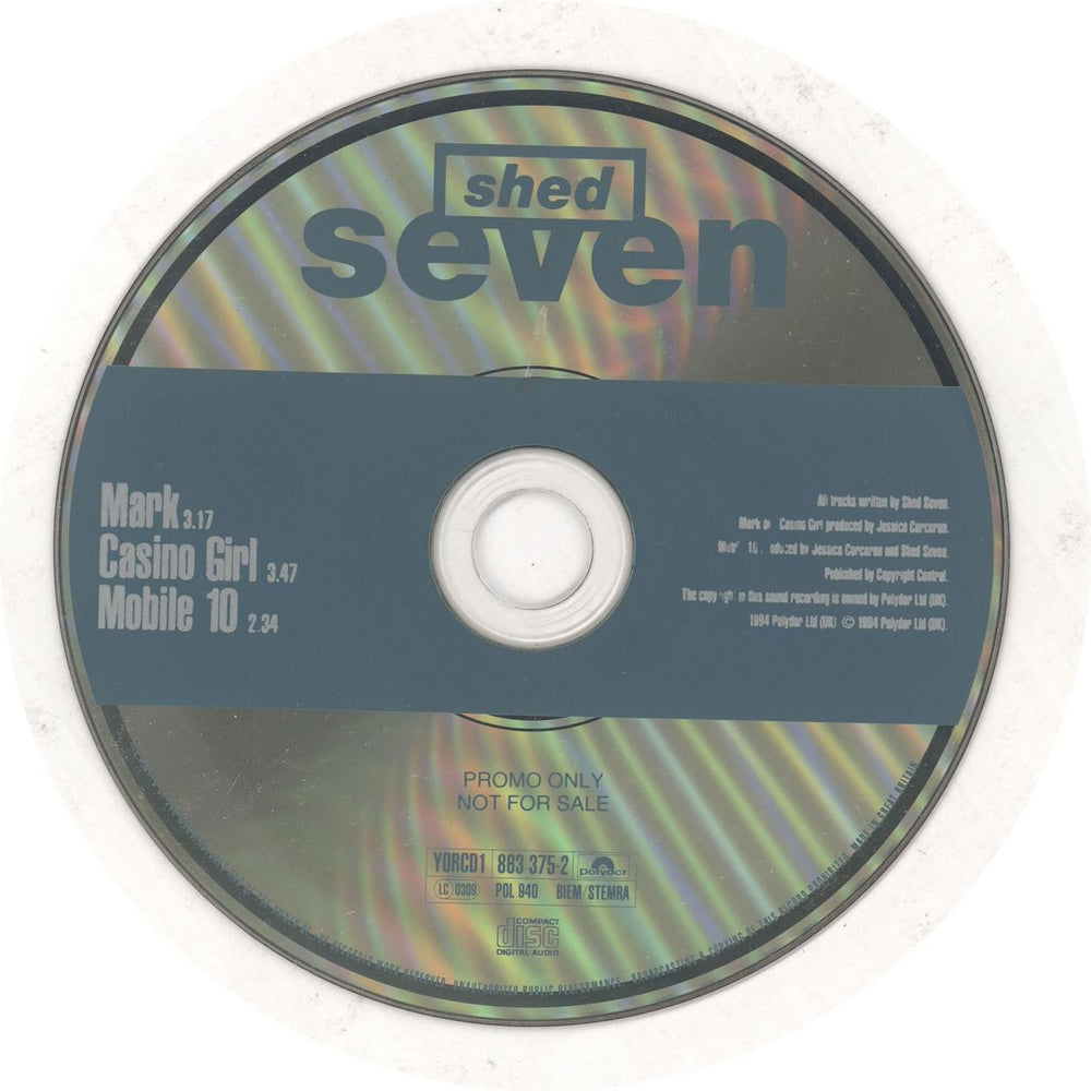 Shed Seven Mark / Casino UK Promo CD single (CD5 / 5")