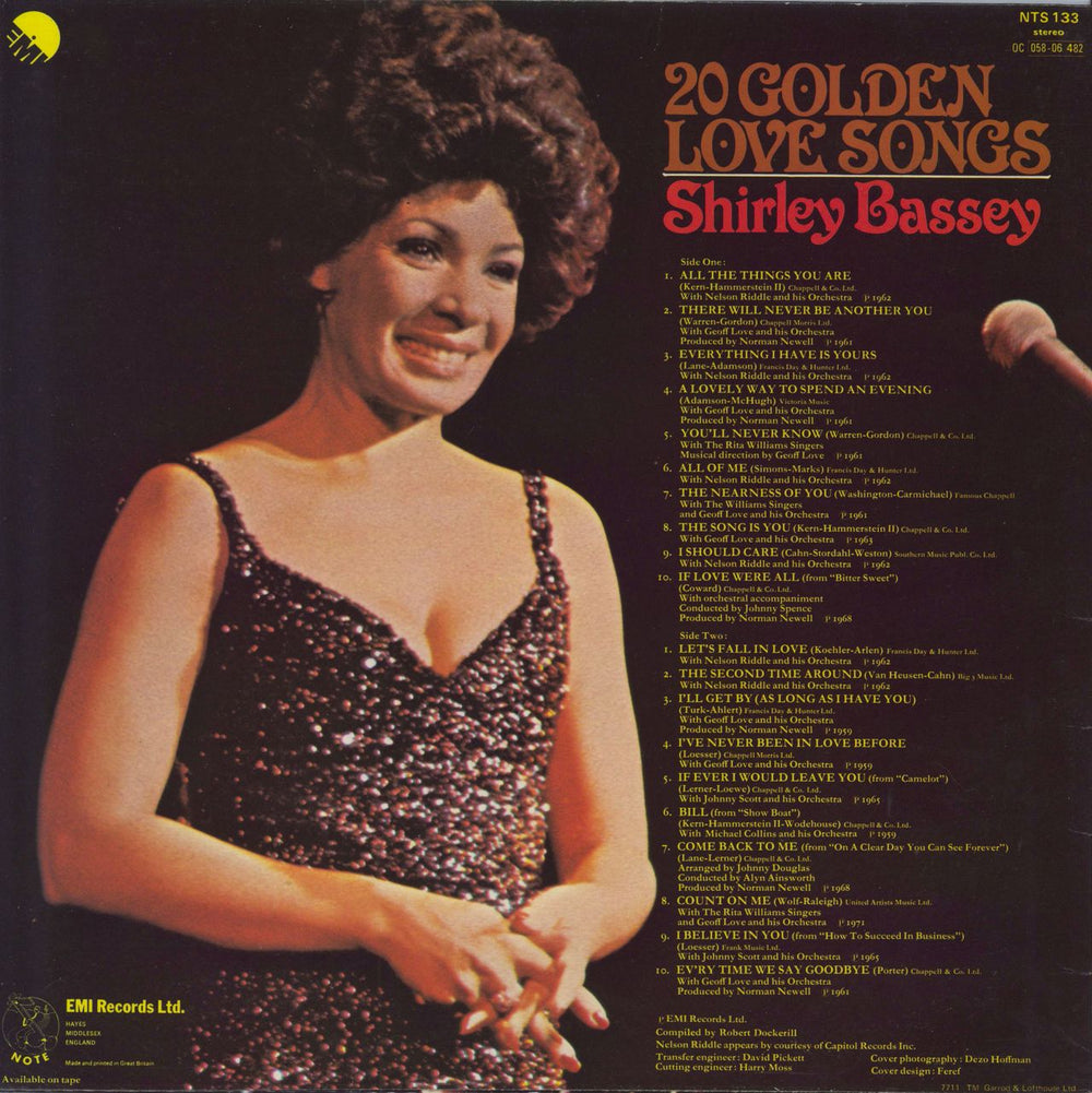 Shirley Bassey 20 Golden Love Songs UK vinyl LP album (LP record)