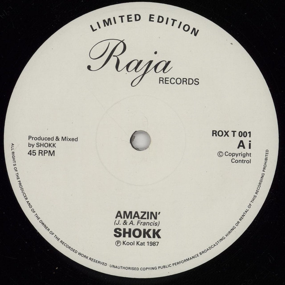 Shokk Amazin' UK Promo 12" vinyl single (12 inch record / Maxi-single) ROXT001