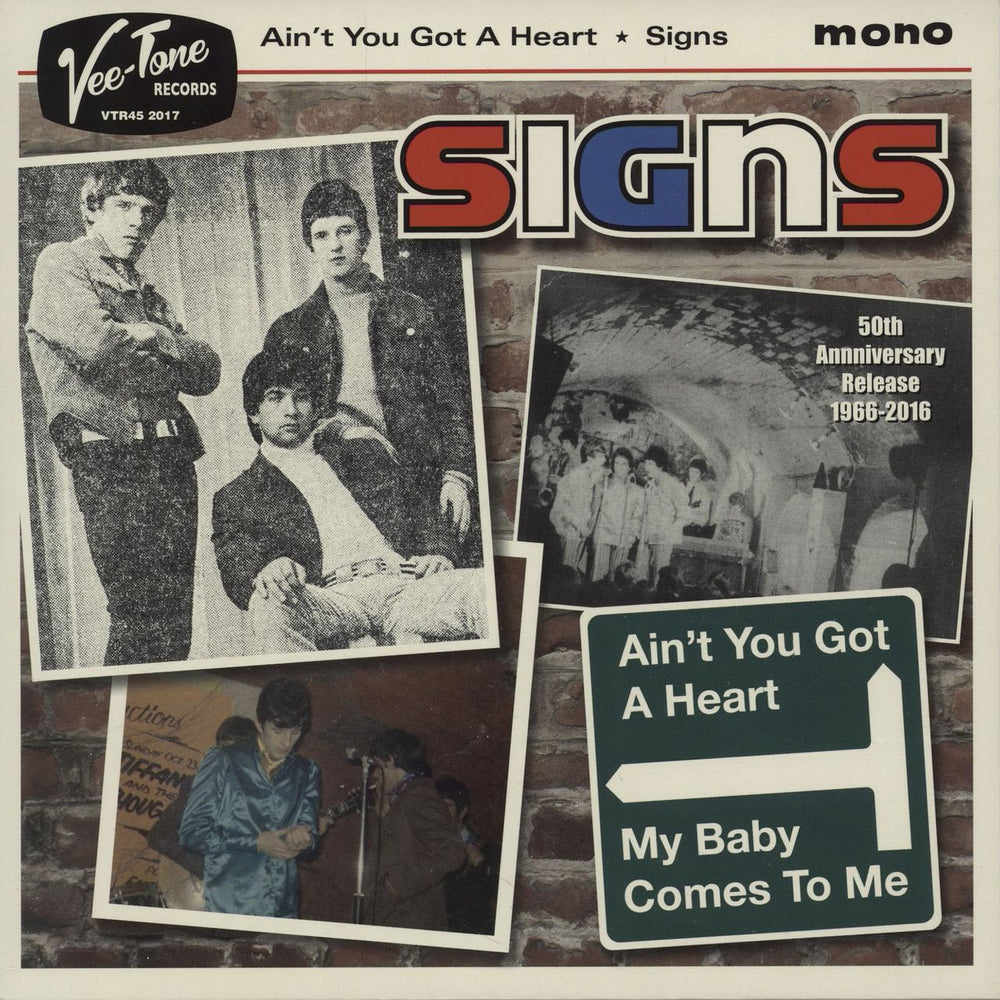 Signs Ain't You Got A Heart: 50th Anniversary Release UK 7" vinyl single (7 inch record / 45) VTR452017