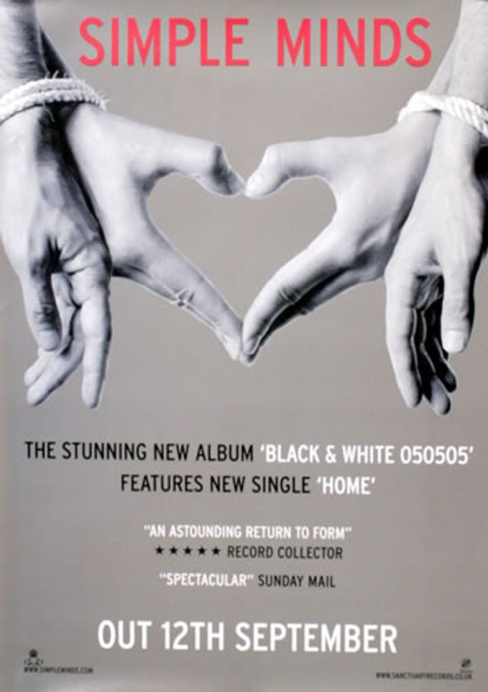 Simple Minds Black & White 050505 UK Promo poster 23.5 X 16.5