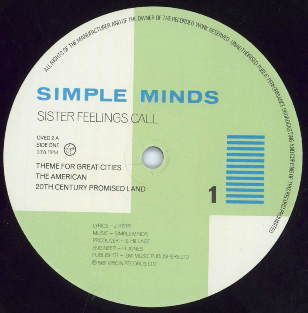 Simple Minds Sister Feelings Call-open shrink UK vinyl LP album (LP record) SIMLPSI802644