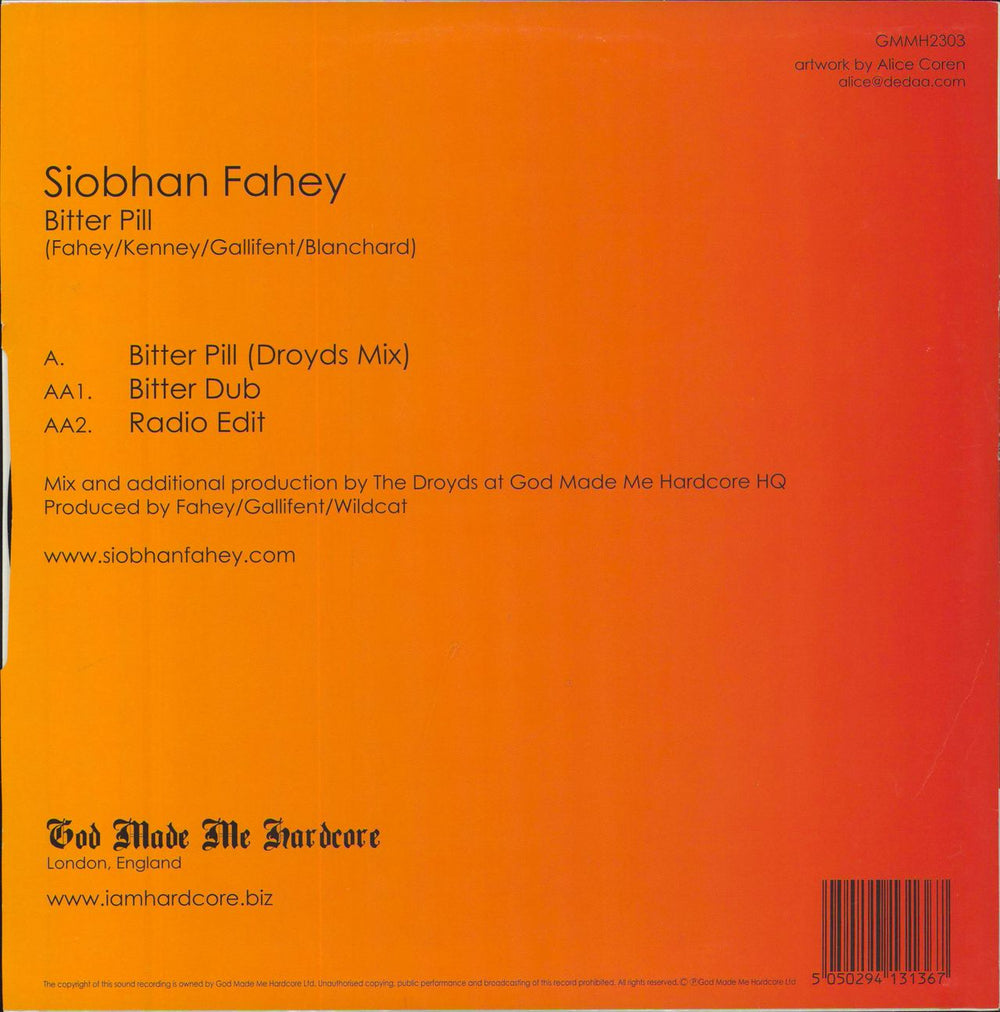 Siobhan Fahey Bitter Pill UK 12" vinyl single (12 inch record / Maxi-single) 5050294131329