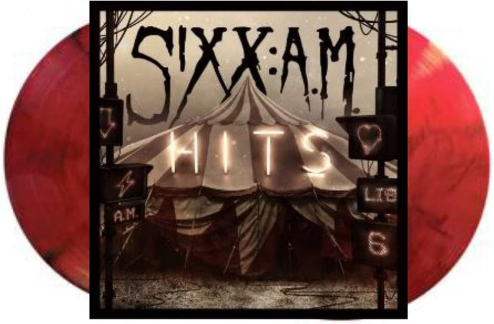 Sixx:AM Hits - Red & Black Smoke Vinyl - Sealed UK 2-LP vinyl record set (Double LP Album) BNM-649-1