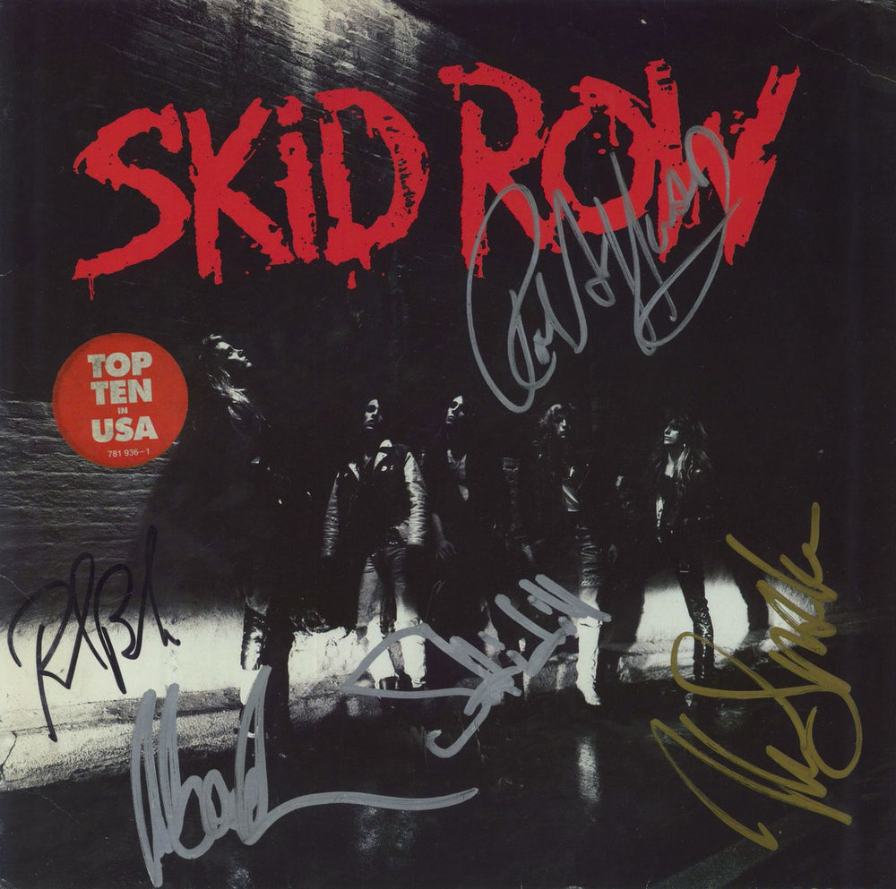 Skid Row (80s) Skid Row - Fully Autographed German vinyl LP album (LP record) 781936-1