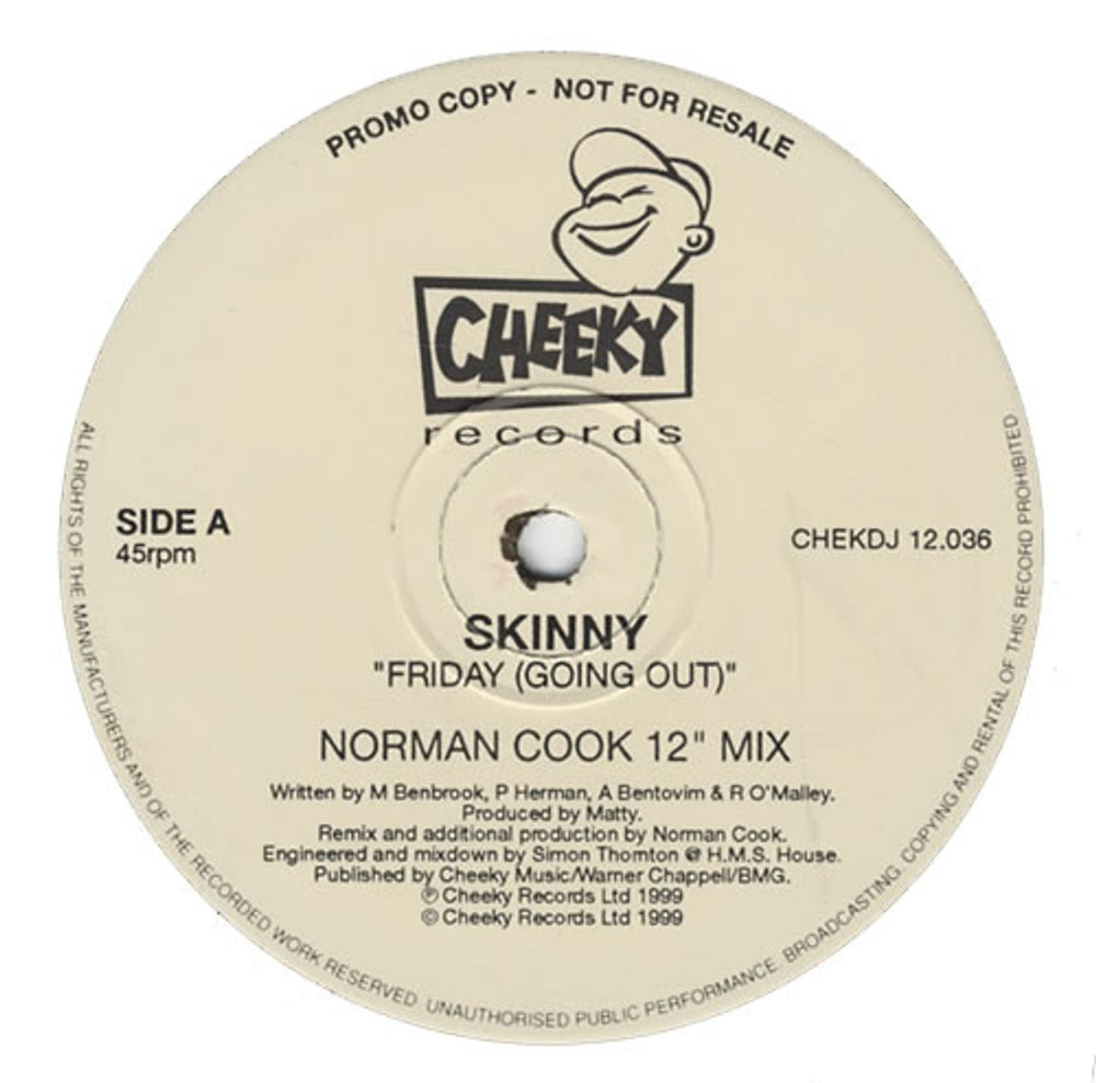 Skinny Friday [Going Out] UK Promo 12" vinyl single (12 inch record / Maxi-single) CHEKDJ12036