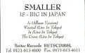 Smaller Is - Big In Japan UK Promo cassette single PROMO CASSETTE