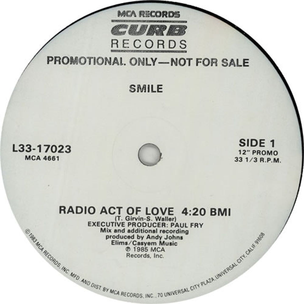 Smile (US) Radio Act Of Love US Promo 12" vinyl single (12 inch record / Maxi-single) MCA-4661