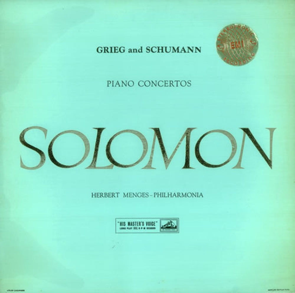 Solomon Grieg And Schumann Piano Concertos - 2nd UK vinyl LP album (LP record) ASD272